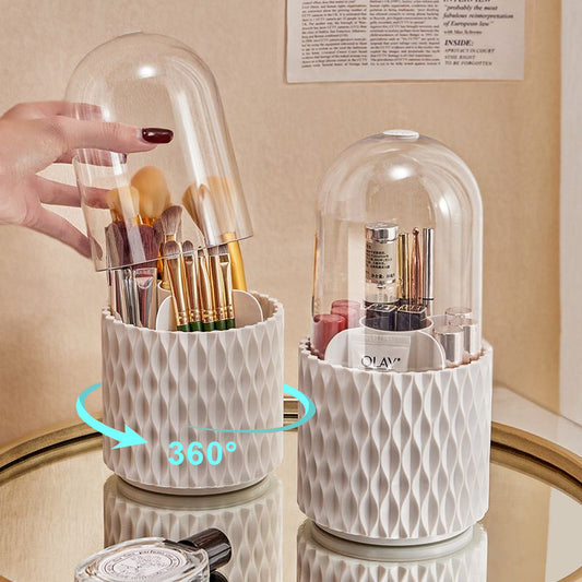 Rotating Transparent Makeup Brush Storage