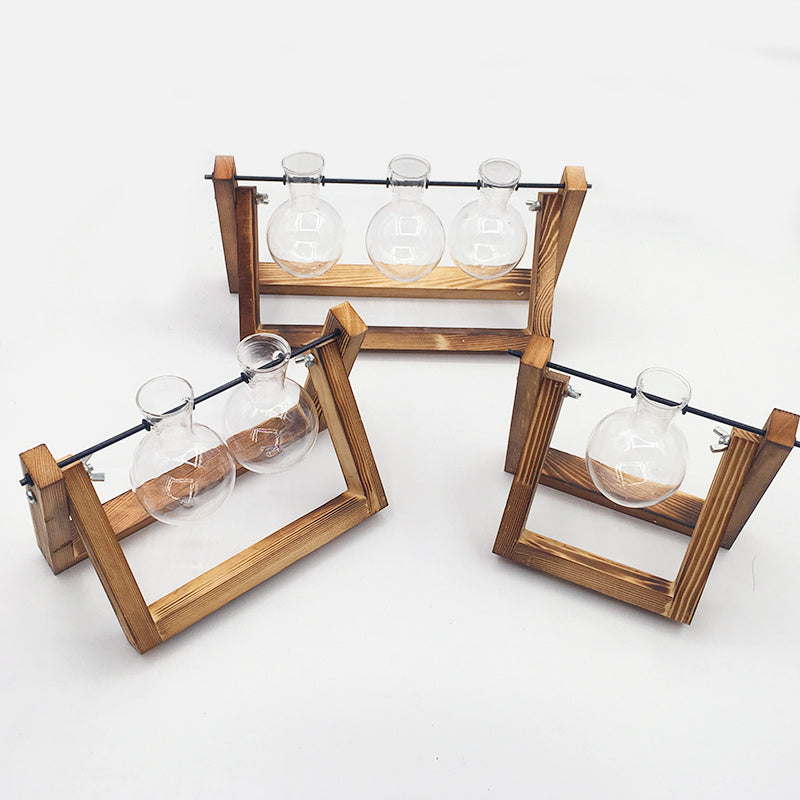 Swing Wooden Stand For Glass Vases