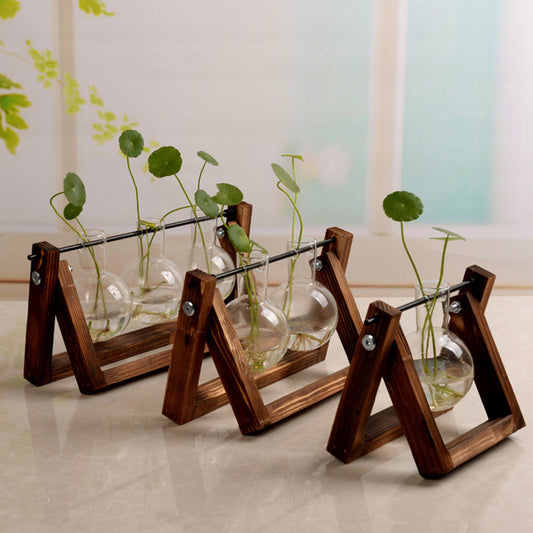 Swing Wooden Stand For Glass Vases